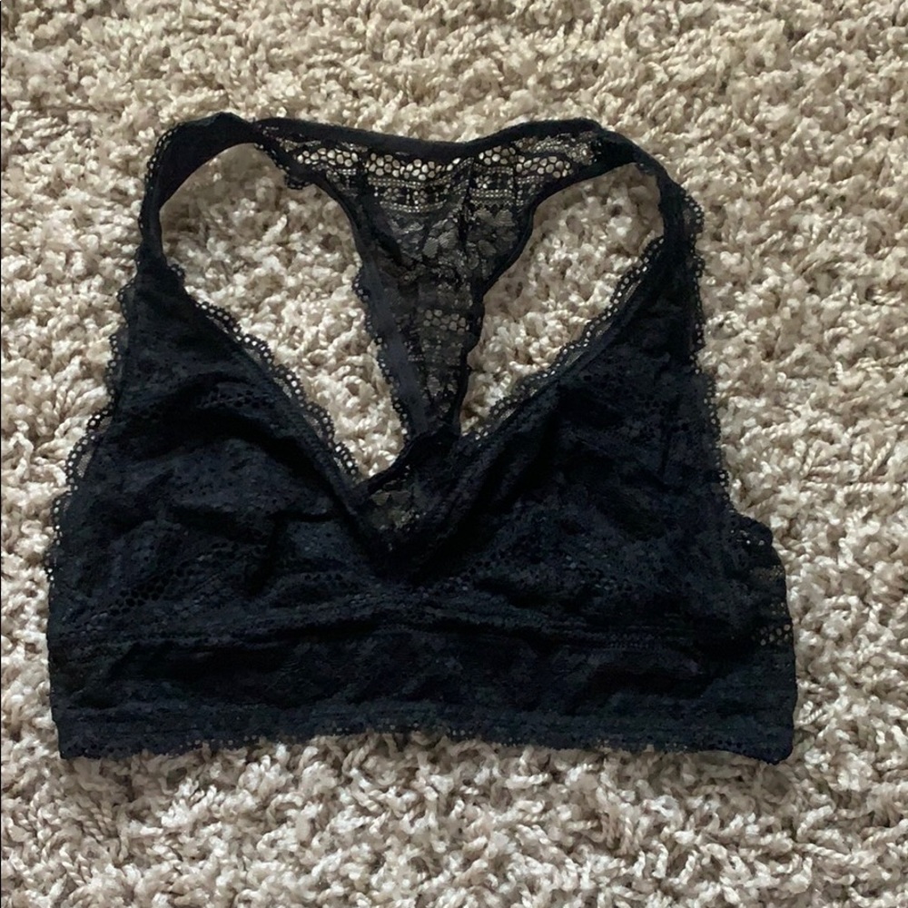 Racer back lace black bralette